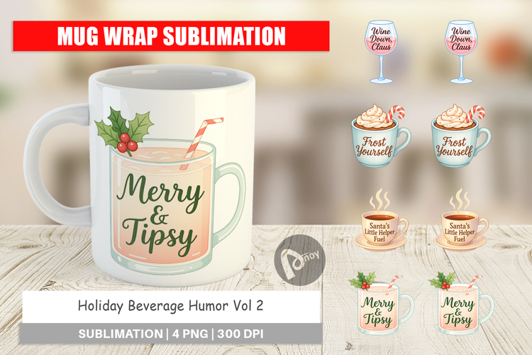 Mug Wrap Holiday Beverage Quotes