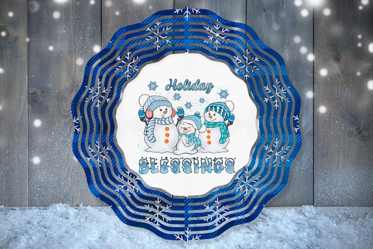 Holiday Blessings - 10" Wind Spinner - PNG Design example image 1