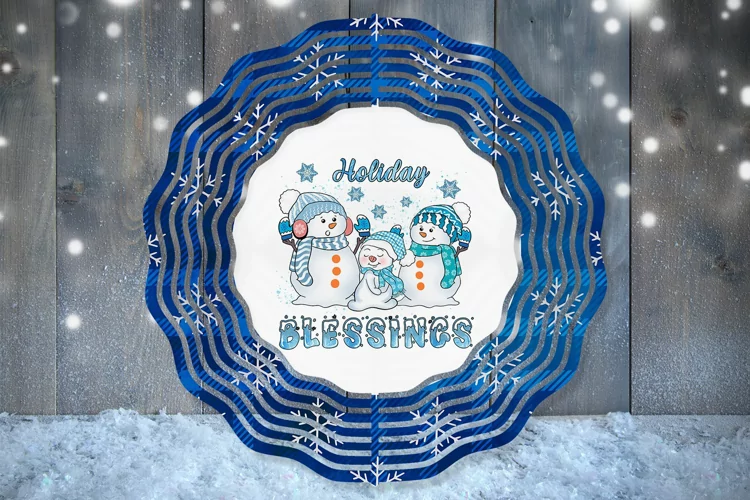 Holiday Blessings - 10" Wind Spinner - PNG Design