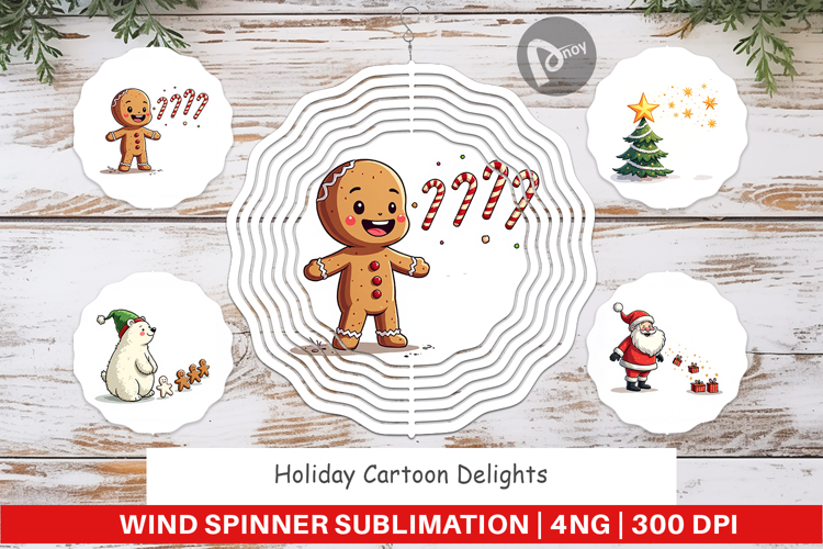 Holiday Cartoon Delights Wind Spinner