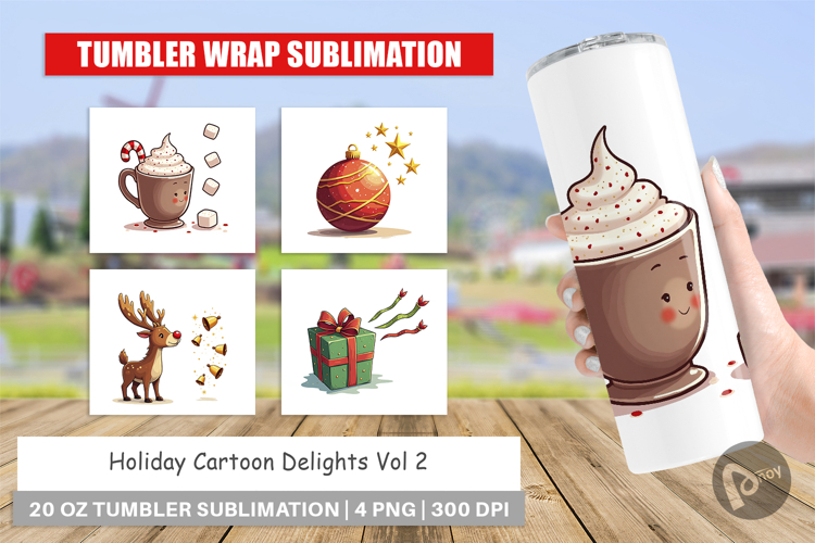 Holiday Cartoon Delights Tumbler
