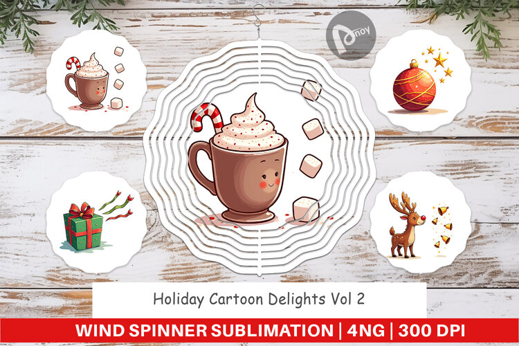 Holiday Cartoon Delights Wind Spinner example image 1