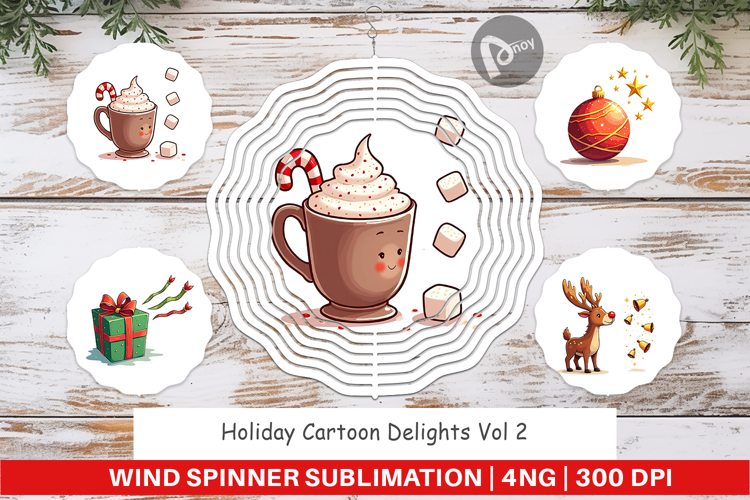 Holiday Cartoon Delights Wind Spinner