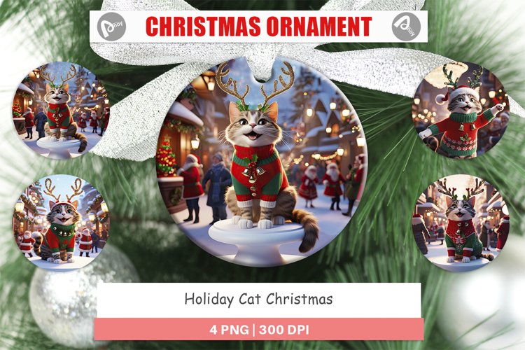 Christmas Ornaments Holiday Cat Christmas