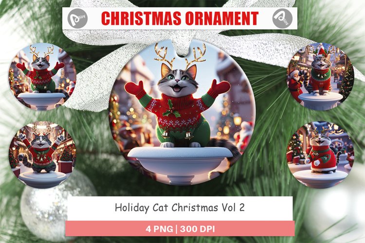 Christmas Ornaments Holiday Cat Christmas