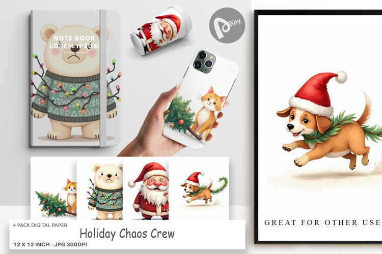 Digital Paper Holiday Chaos Crew