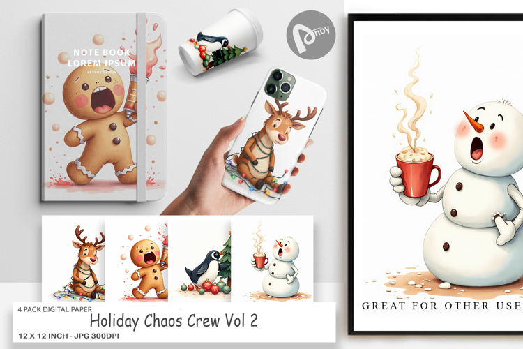 Digital Paper Holiday Chaos Crew