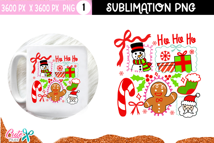 Holiday Coquette Sublimation PNG | Christmas Craft Design