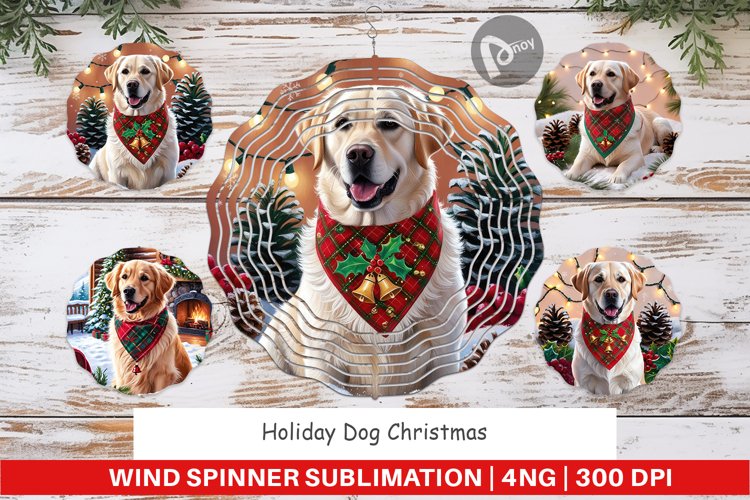 Wind Spinner Holiday Dog Christmas