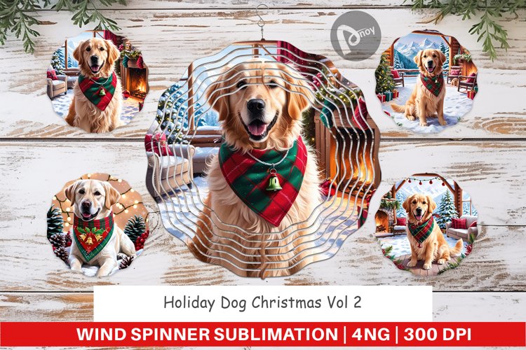 Wind Spinner Holiday Dog Christmas