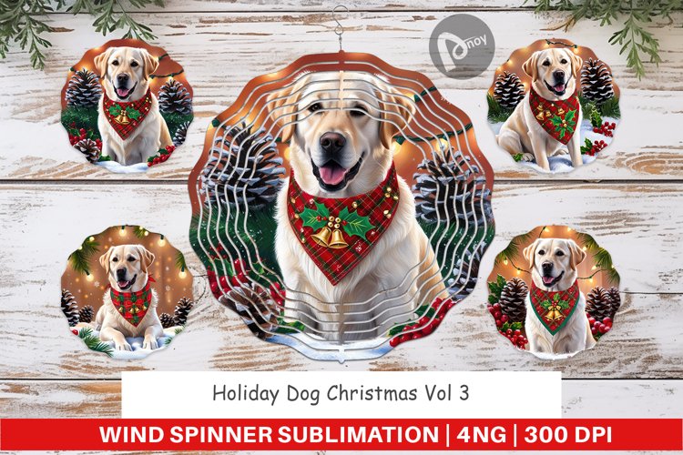 Wind Spinner Holiday Dog Christmas
