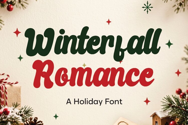 Christmas Font - Winterfall Romance example image 1