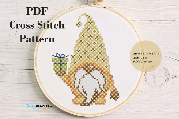 Holiday Gnome Cross Stitch Pattern - Digital Download PDF example image 1