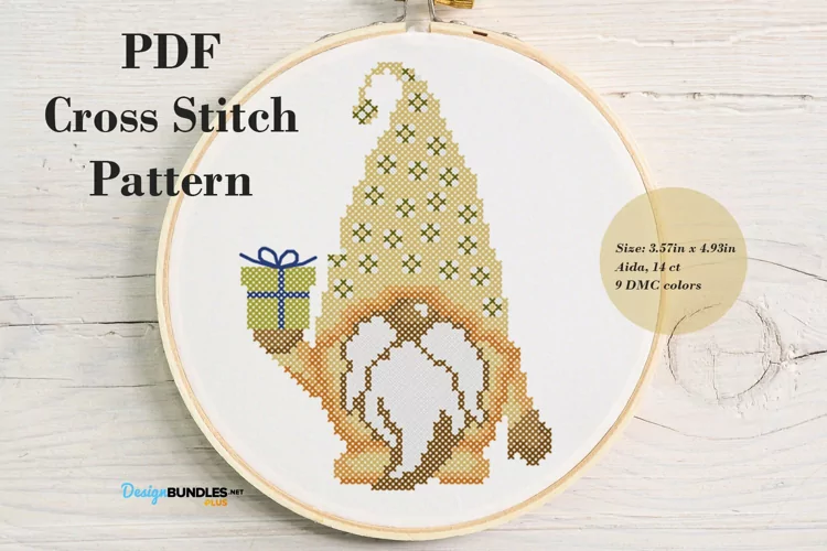 Holiday Gnome Cross Stitch Pattern - Digital Download PDF