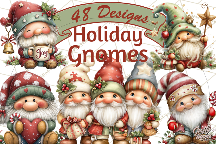 Christmas Gnome Clipart PNG, Holiday Gnomes Png