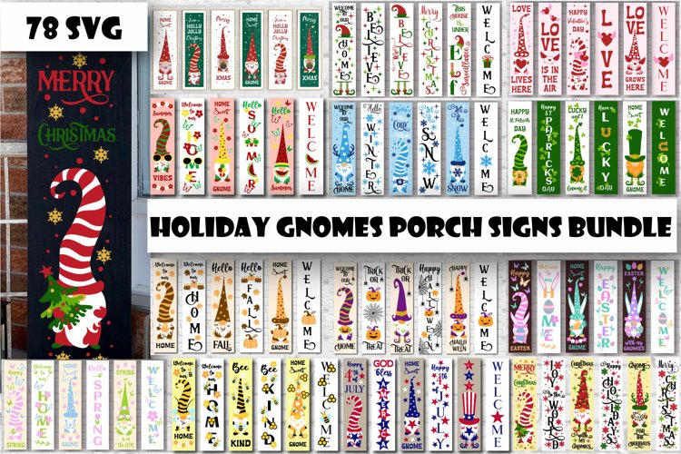 All seasons holiday gnomes porch signs bundle/Vertical sign