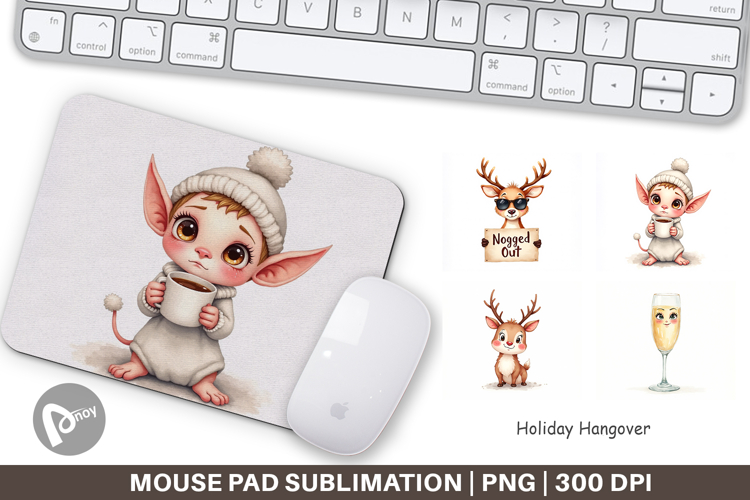 Mouse Pad Watercolor Holiday Hangover