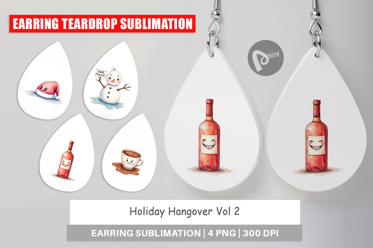 Earring Watercolor Holiday Hangover