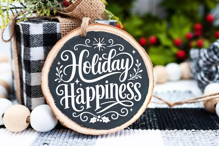 Holiday Happiness Christmas Door Hanger Svg