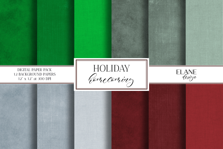 Christmas Themed Digital Paper, Textured Backgrounds