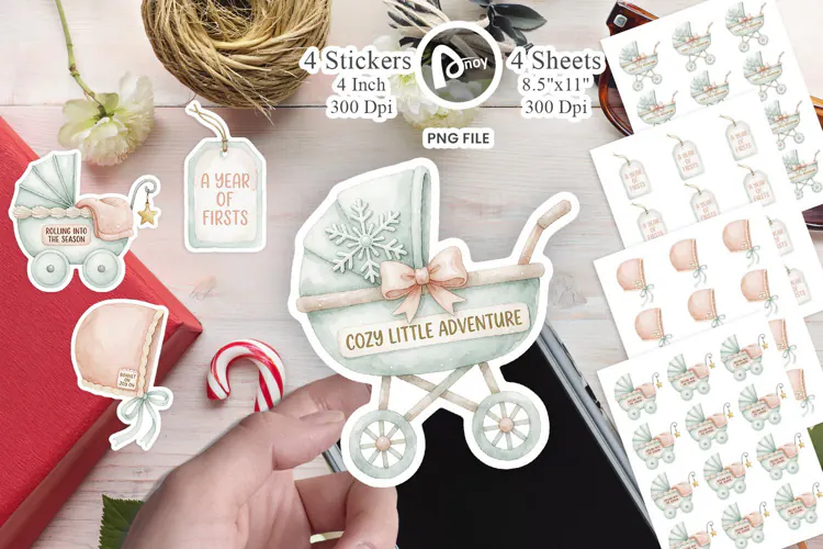 Holiday Nursery Icons Gentle Joy Notes Sticker