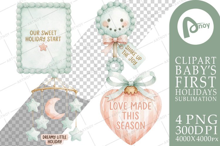 Holiday Nursery Icons Gentle Joy Notes Sublimation example image 1