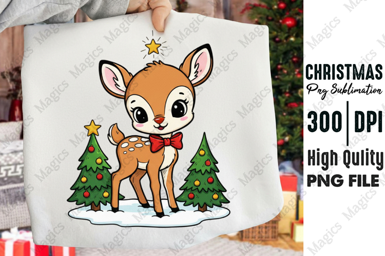 Holiday Retro Reindeer Christmas Png