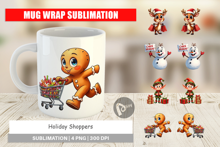 Holiday Shoppers Mug Wrap