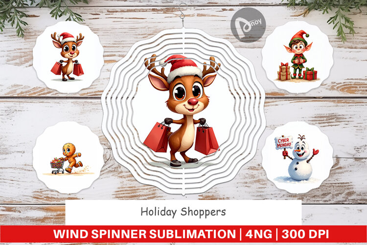 Holiday Shoppers Wind Spinner example image 1