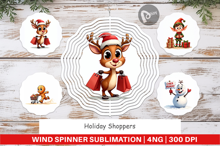 Holiday Shoppers Wind Spinner