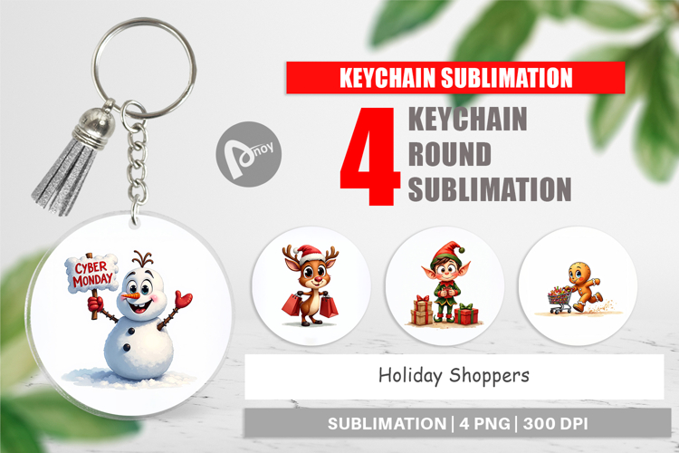 Holiday Shoppers Keychain