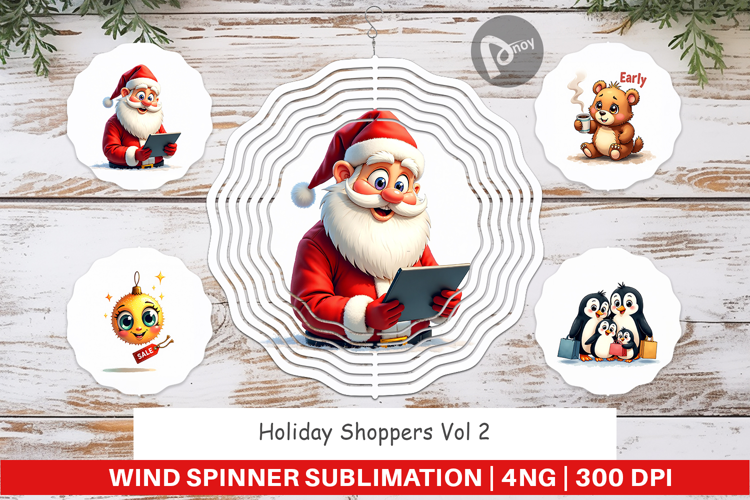 Holiday Shoppers Wind Spinner