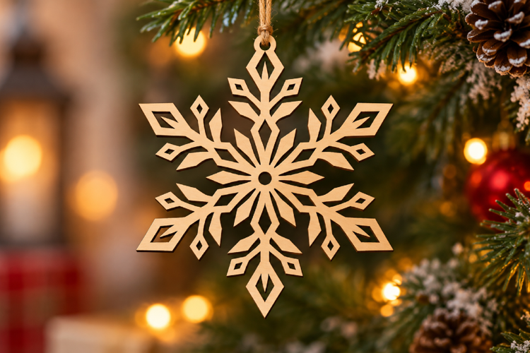 Holiday Snowflake Ornament Laser SVG File