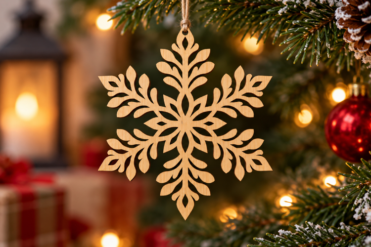 Holiday Snowflake Ornament Laser Cut File