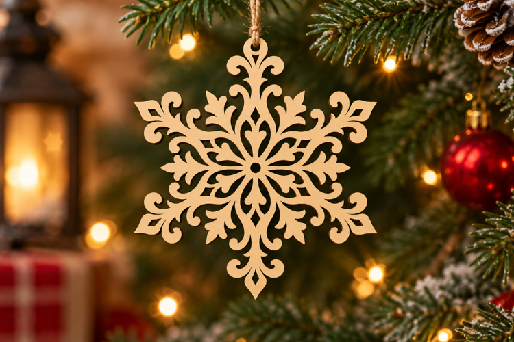 Holiday Snowflake Ornament SVG File