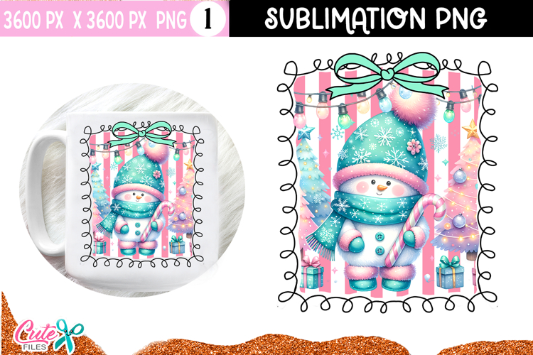 Holiday Snowman Sublimation PNG | Christmas Craft Design