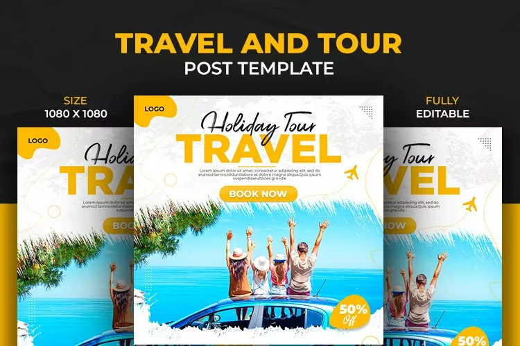 Holiday Tour And Travel Adventure Social Media Post Design