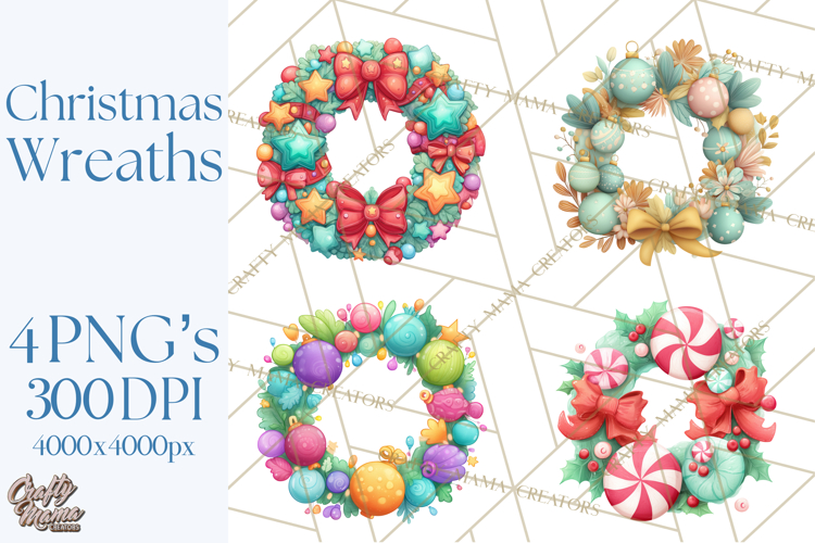Christmas Wreaths Clipart Image 5