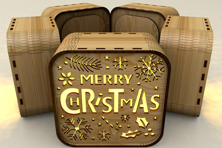Holiday Shadow Box Lanterns - 5 in 1 - Laser Cut Designs