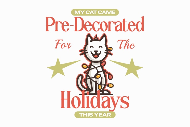 My Cat Came Pre-Decorated For The Holidays Christmas T-shirt