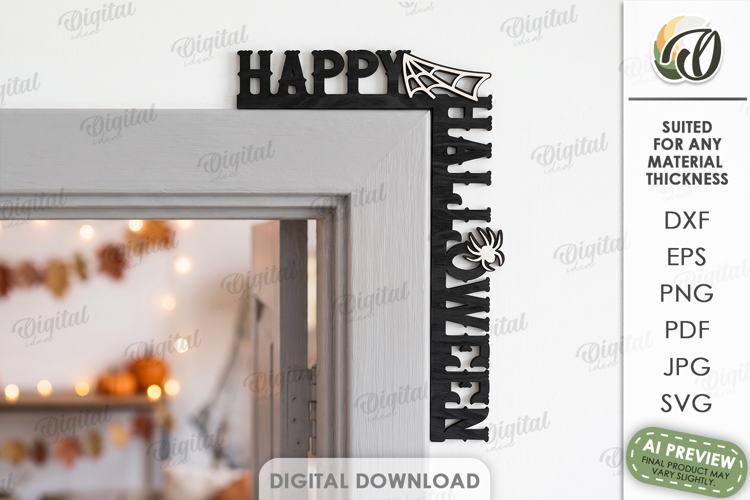 Halloween Door Trim Corner Laser Cut. Door Decor SVG