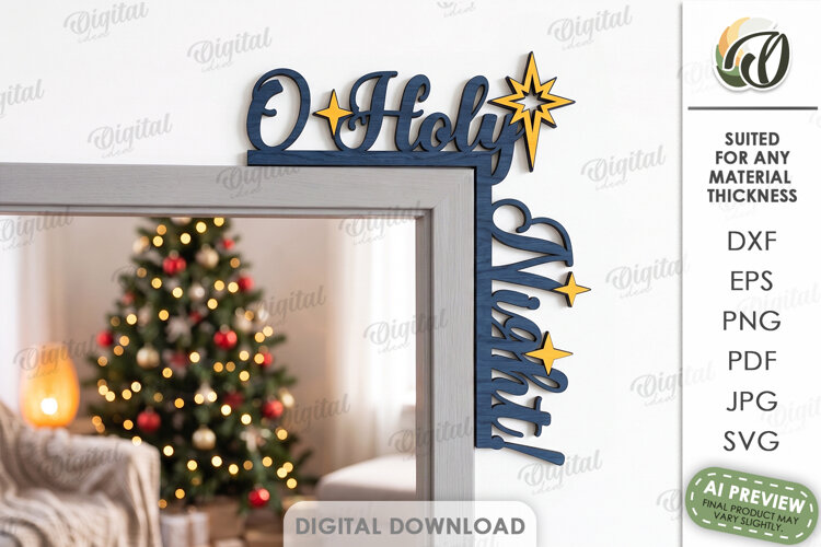 Christmas Door Trim Corner Laser Cut. Door Decor SVG example image 1