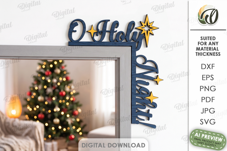 Christmas Door Trim Corner Laser Cut. Door Decor SVG