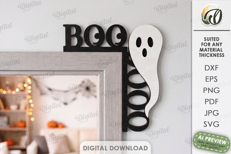 Halloween Door Trim Corner Laser Cut. Door Decor SVG example image 1