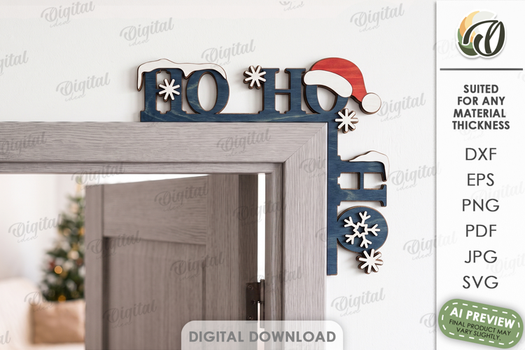 Christmas Door Trim Corner Laser Cut. Door Decor SVG