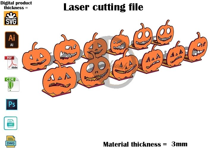 Laser Cut Halloween Candle Holder SVG 3mm example image 1