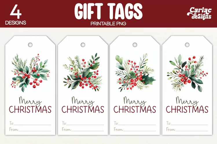 Christmas Gift Tags, Merry Christmas Printable Tags
