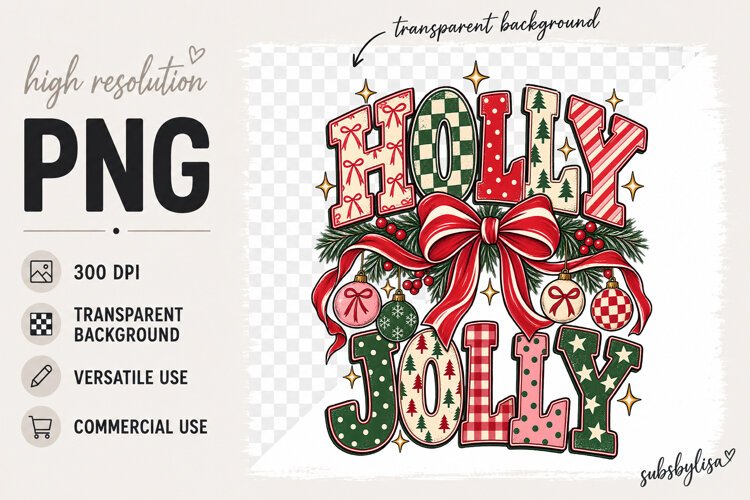 Holly Jolly png, Christmas png example image 1