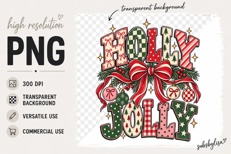 Holly Jolly png, Christmas png