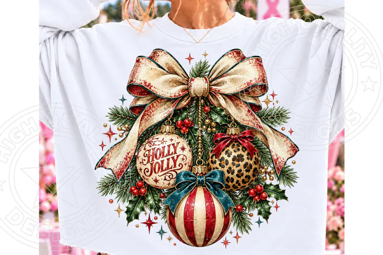 Holly Jolly Christmas Ornaments PNG